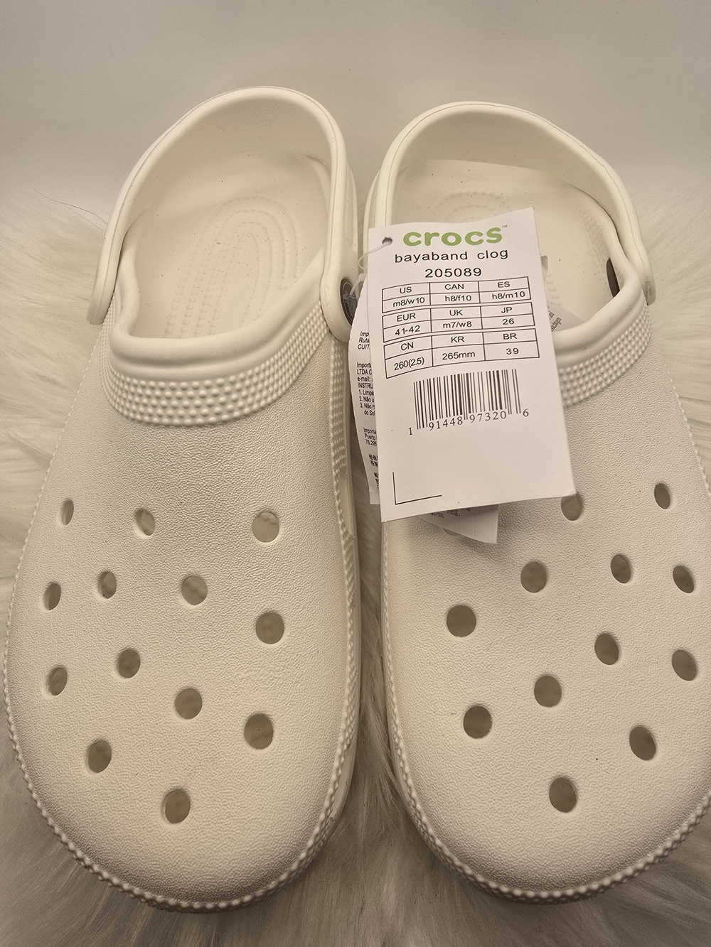 SOLD.....CROCS Kids Bayaband Clog in White